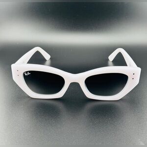 Ray-Ban Zena Bio Based Sunglasses RB4430 Polished White Frame Gray Lens Unisex!
